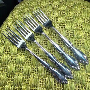 Oneida Strathmore Dinner Forks 7" stainless scrolls classic romantic timeless el